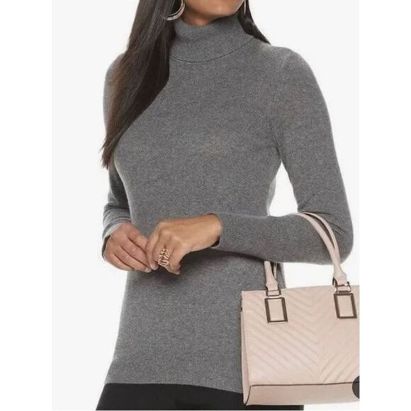Apt. 9 100% Cashmere grey turtleneck sweater xlarge - Picture 1 of 9